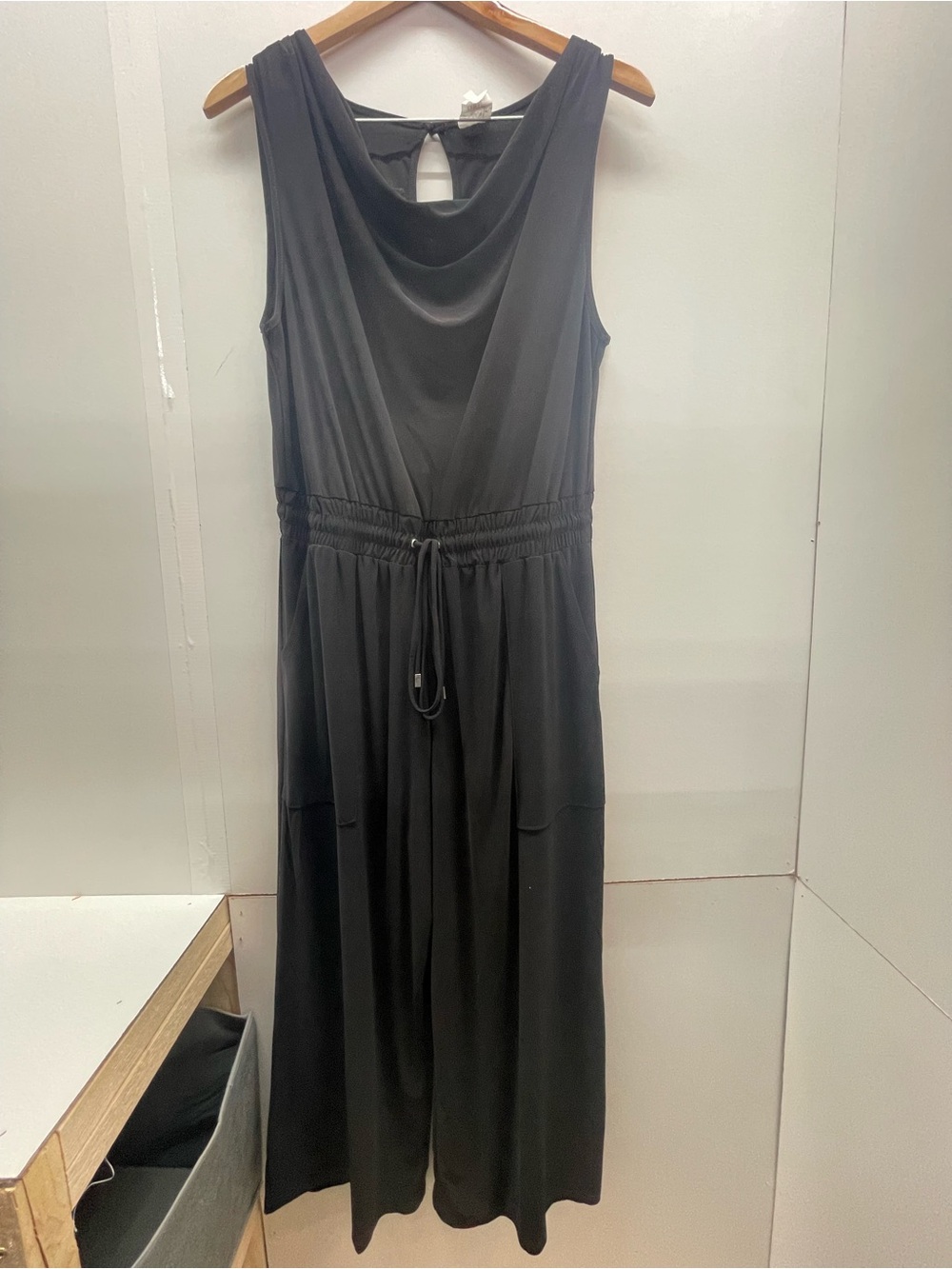 NAIF‎ Black Sleeveless Wide Leg Jumpsuit with Drawstring Waist